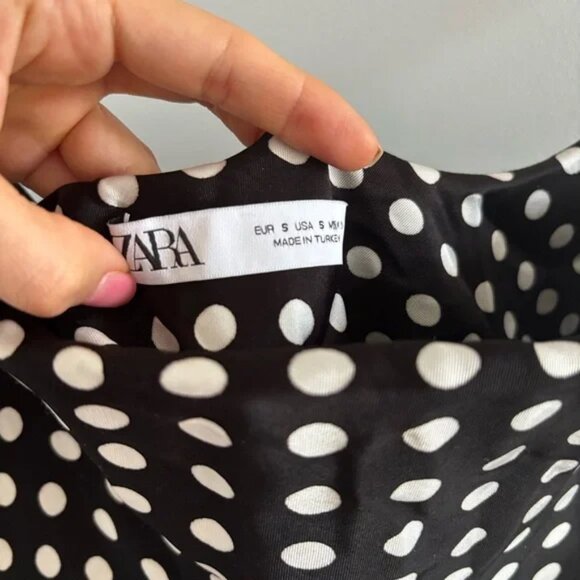 Zara Viral Black and White Polka Dot Dress - Picture 3 of 3